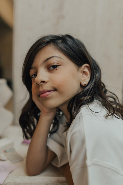 Brinco Infantil Joaninha Rubi Dourado