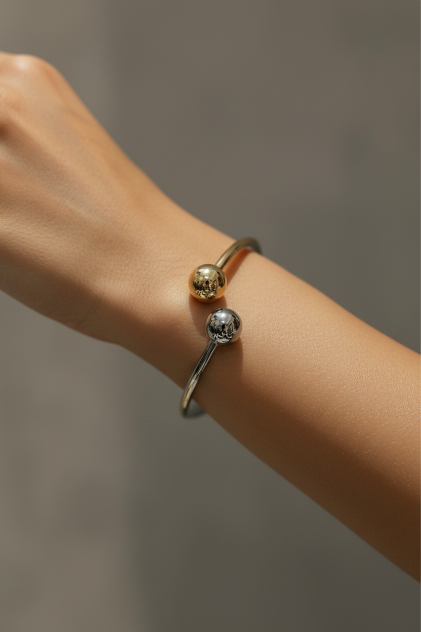 Bracelete de Bolas Liso Mix de Banhos