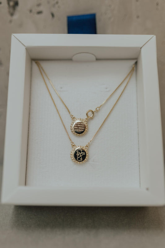 Colar Escapulário Infantil Santo Anjo Dourado