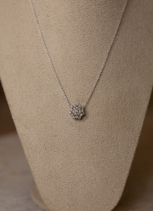 Colar Chuveirinho Moissanite 2,5mm Prata 925 Ródio Branco