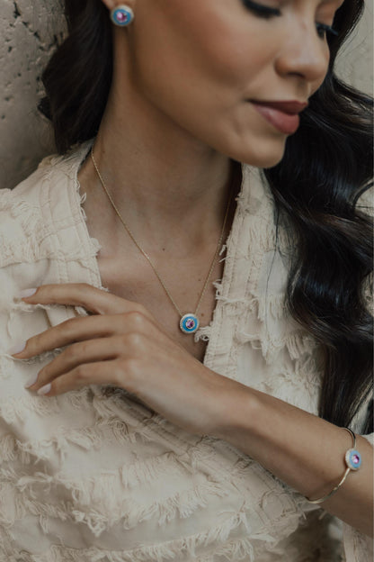 Bracelete Esmaltado Rainbow Dourado