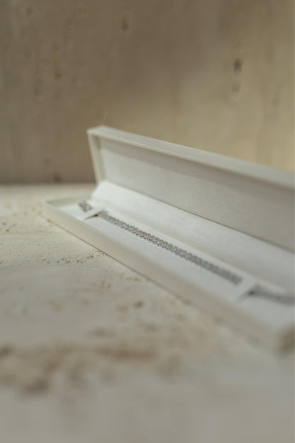 Pulseira Riviera Flores Ródio Branco