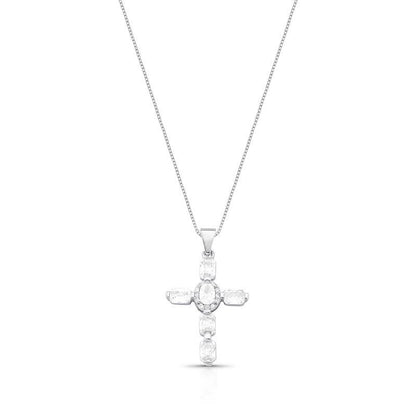 Colar Crucifixo Prata 925 Ródio Branco