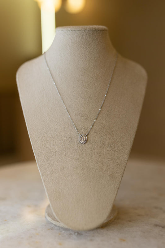 Colar Mini Nossa Senhora das Graças Prata 925 Ródio Branco
