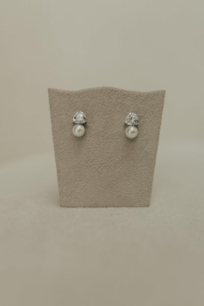 Brinco Triângulo Cristal Ródio Branco