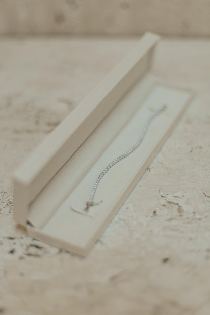 Pulseira Riviera 4 Garras Moissanite 2,5mm Prata 925 Ródio Branco