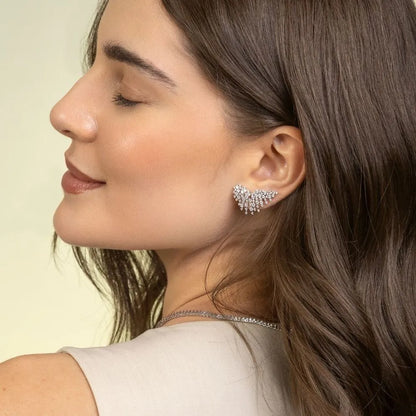 Brinco Ear Cuff Glam Ródio Branco