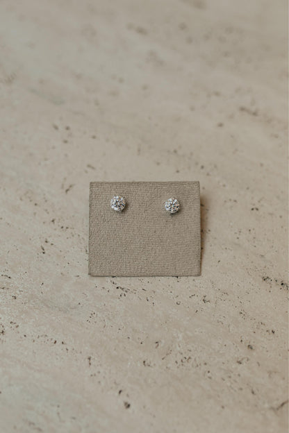 Brinco Solitário 8mm Moissanite Prata 925 Ródio Branco