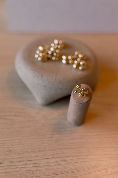 Anel Ajustável Duplo Esferas Duo Dourado