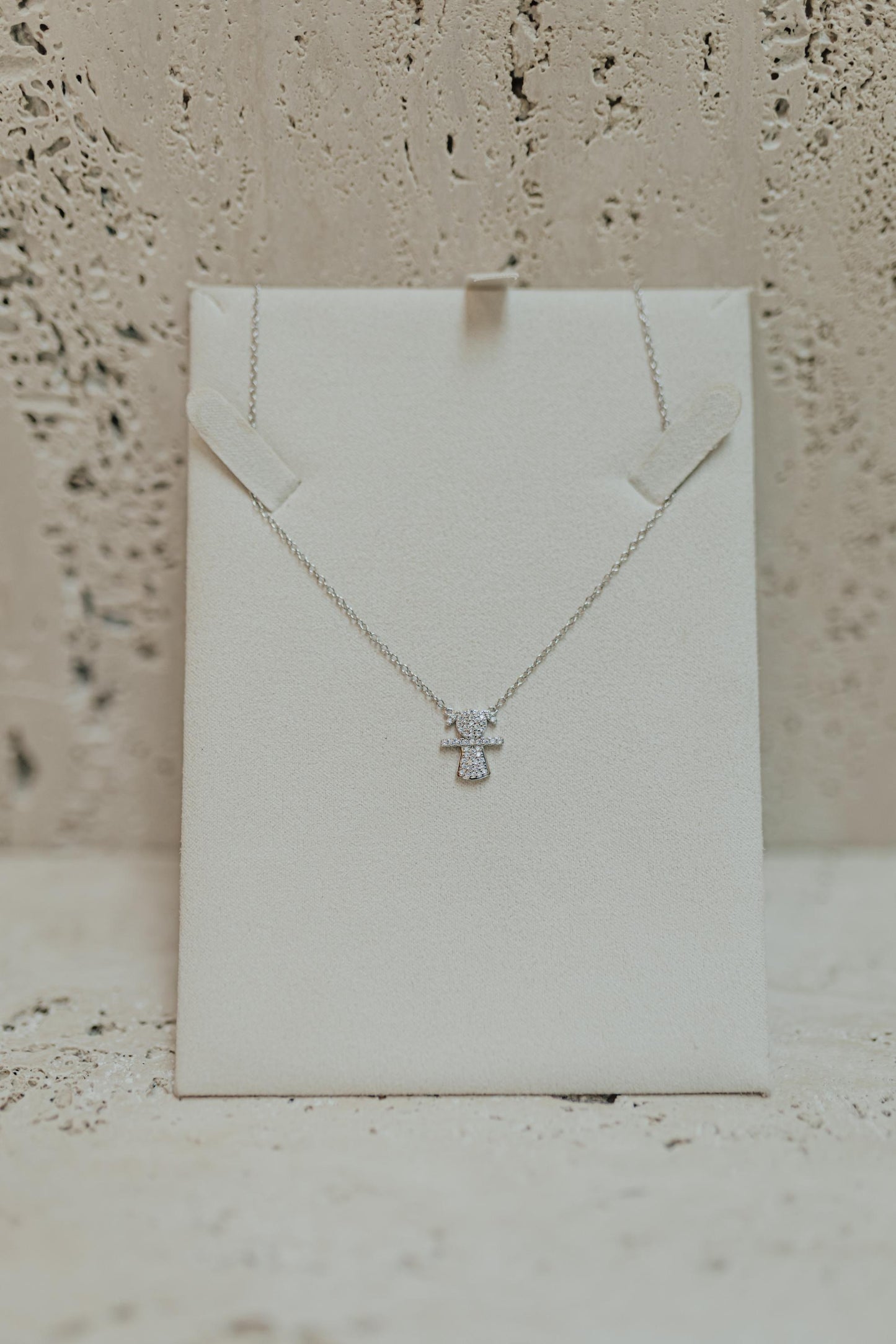 Colar Filhos Cravejado Prata 925 Ródio Branco