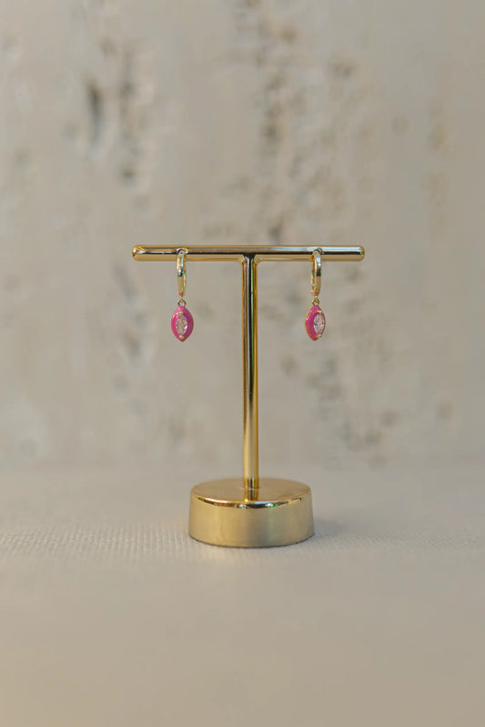 Brinco Argola Esmaltada Dourada