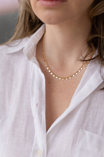 Choker Bolinhas Achatadas Dourado