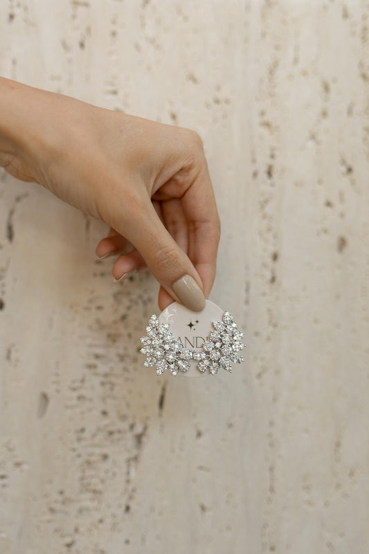 Brinco Ear Cuff Maxi Gotas Ródio Branco