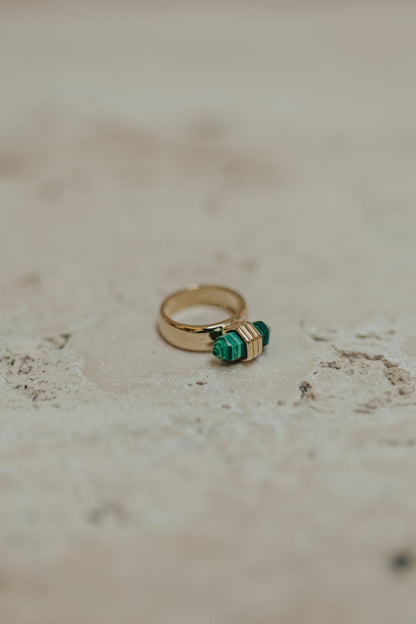 Anel Sextavado Dourado