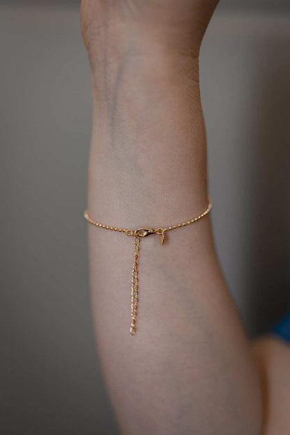 Pulseira Minimalista De Bolinhas Dourado