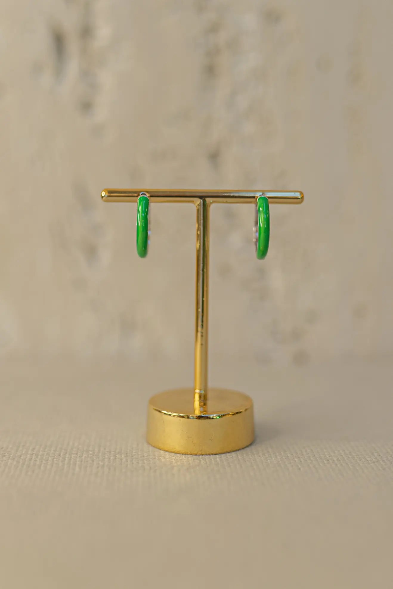 Brinco Argola Esmaltada Verde