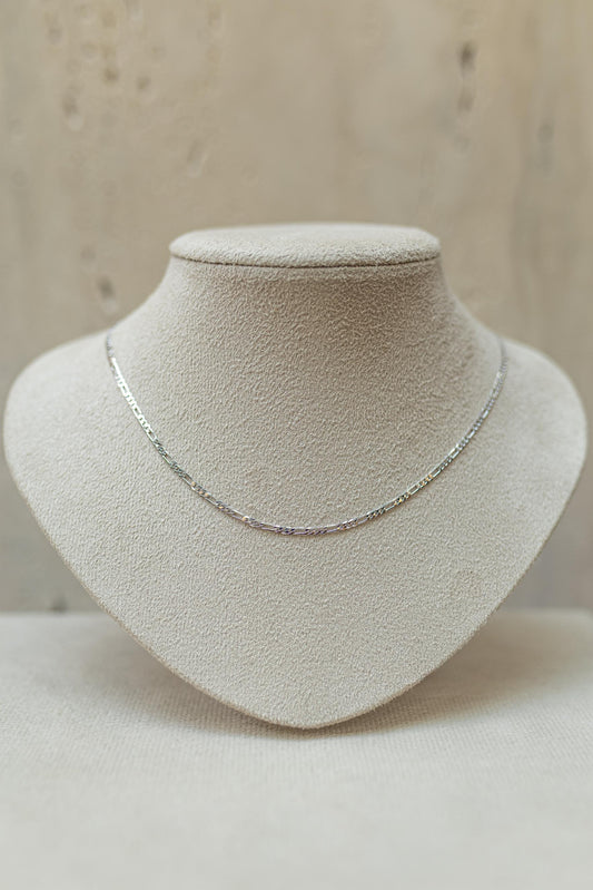 Colar Elos Figaro Ródio Branco