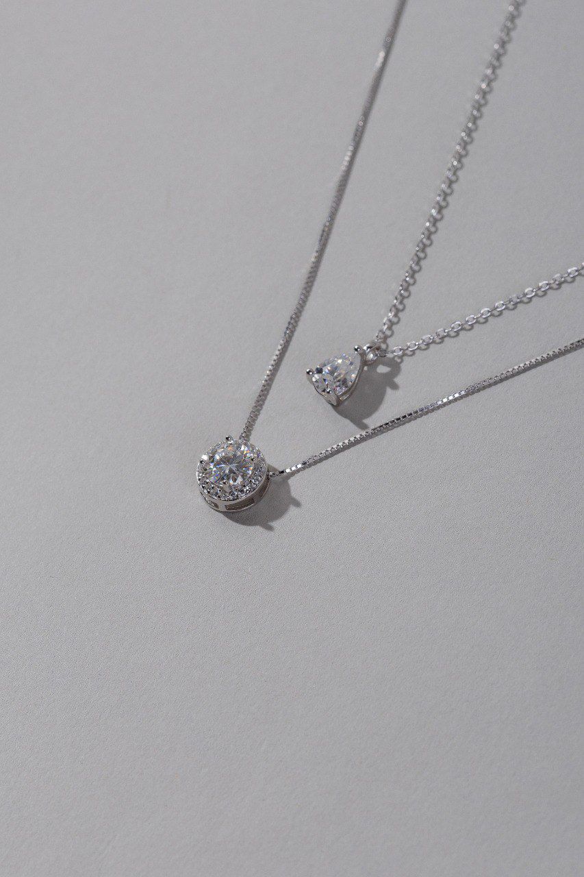 Colar Gota Moissanite Prata 925 Ródio Branco