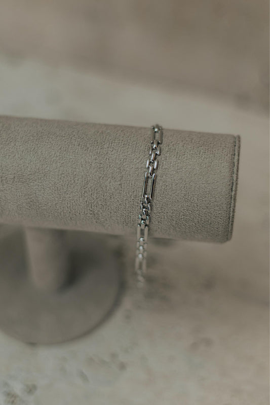 Pulseira de Elos Ródio Branco