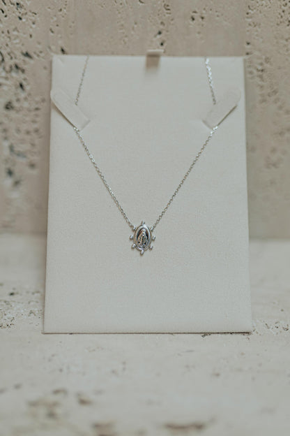 Colar Nossa Senhora das Graças Confete Prata 925 Ródio Branco