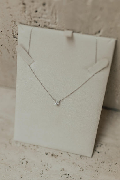 Colar Ponto de Luz Moissanite Luxo 5mm Prata 925 Ródio Branco