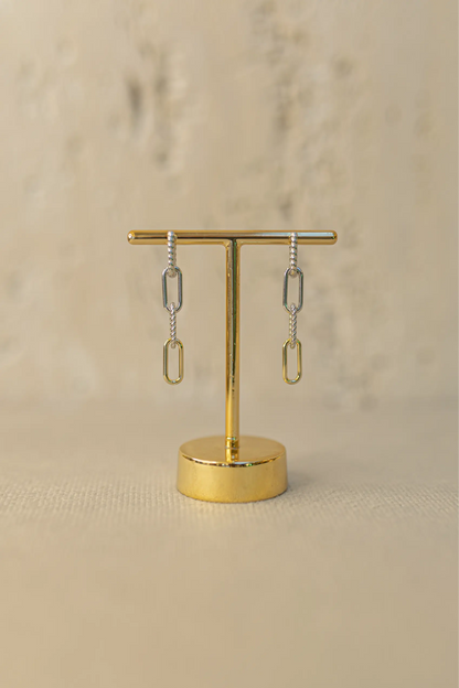 Brinco Argola de Elos Torcidos e Lisos Mix de Banhos