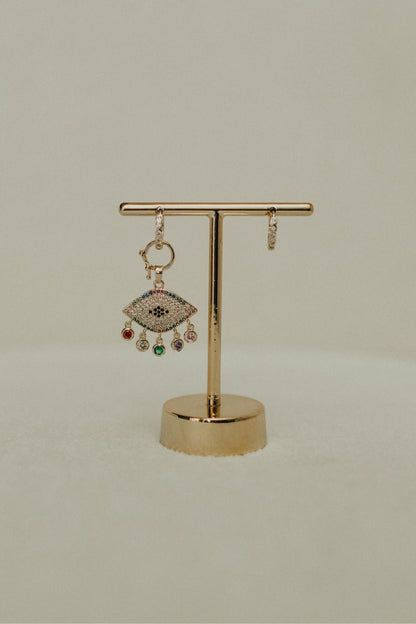 Brinco Ear Bling Olho Grego Dourado