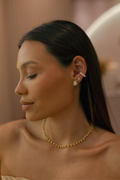 Piercing Fake Pérolas Dourado