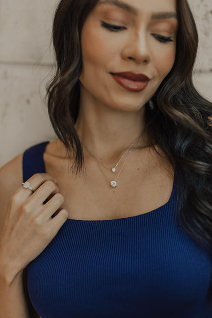 Colar Ponto de Luz Moissanite Luxo 0,5CT