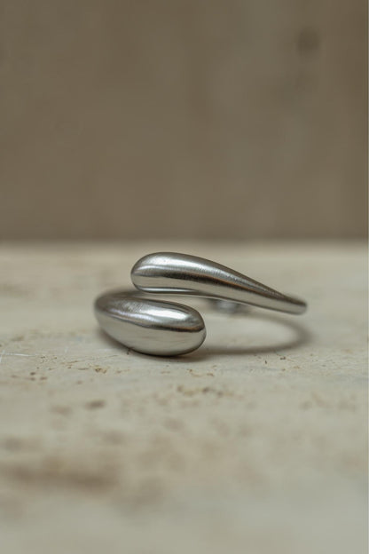 Bracelete Gota Fosco Ródio Branco