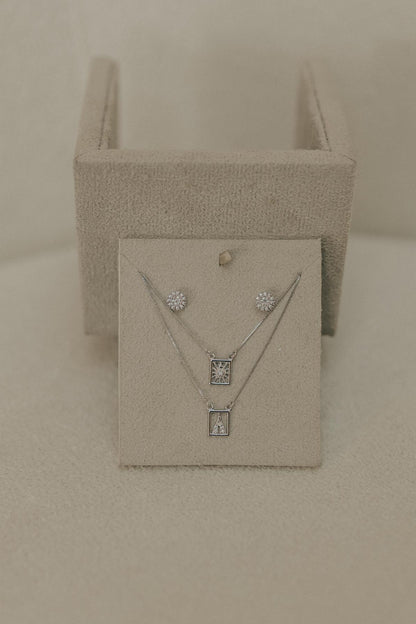 Colar Escapulário Nossa Senhora Aparecida Ródio Branco