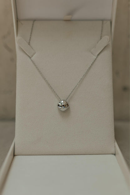 Colar Pingente Orgânico Quadrado Liso Ródio Branco