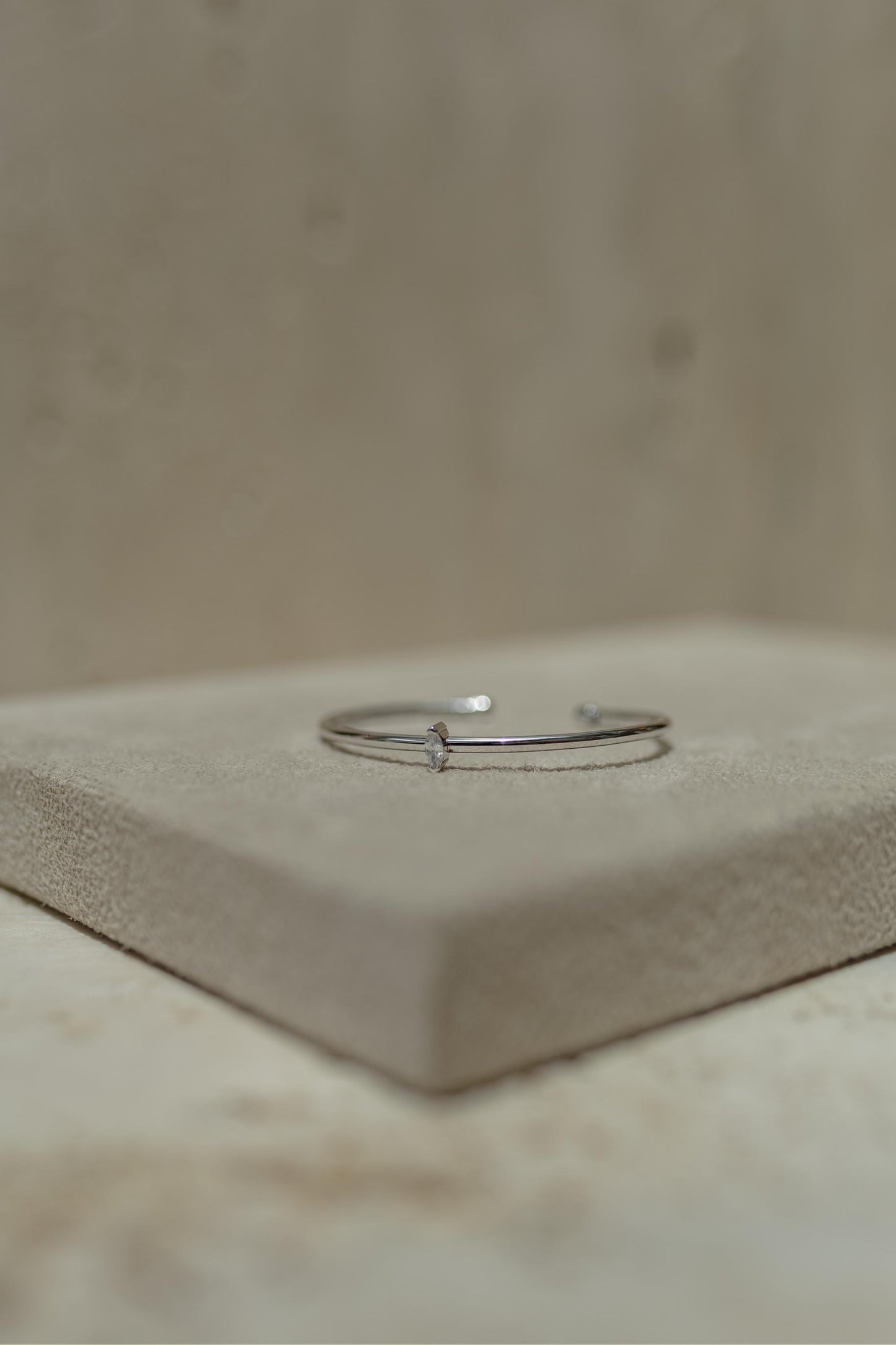 Bracelete Zircônia Ródio Branco