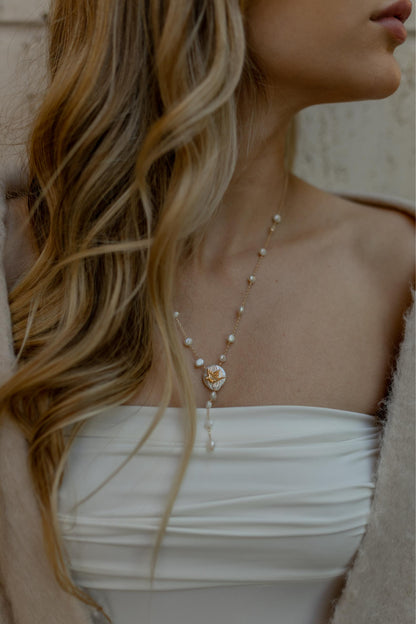 Colar Terço Espírito Santo Dourado