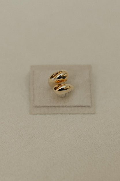 Anel Ajustável Duplo Bojudo Dourado