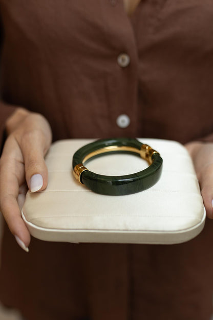 Bracelete Verde Militar Maxi Dourado