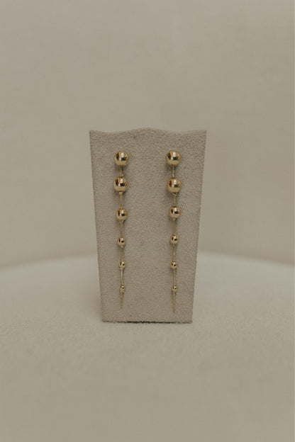 Brinco de Bolas em Cascata 2 em 1 Dourado