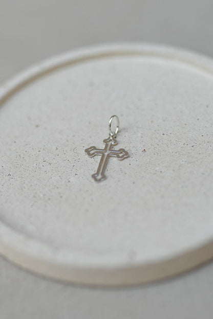Pingente Crucifixo Vazado Prata 925  Ródio Branco