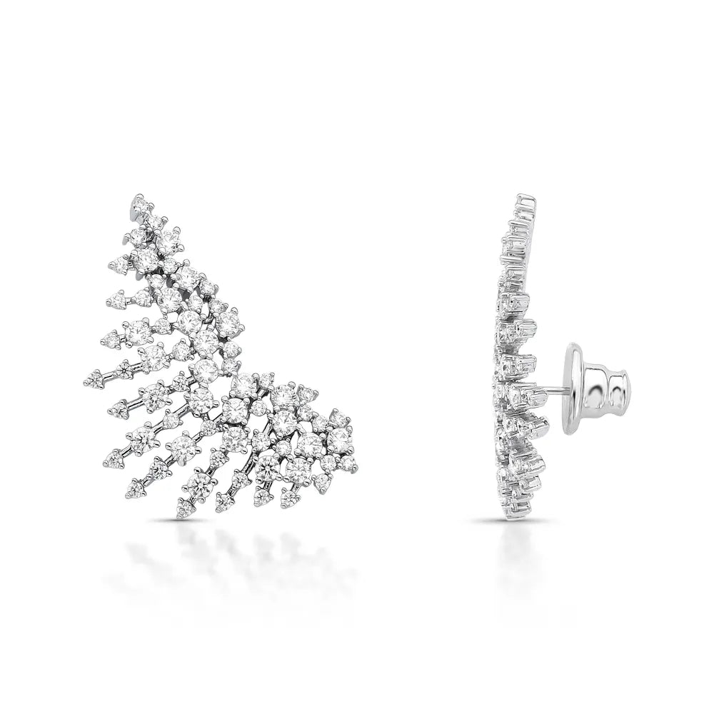 Brinco Ear Cuff Glam Ródio Branco