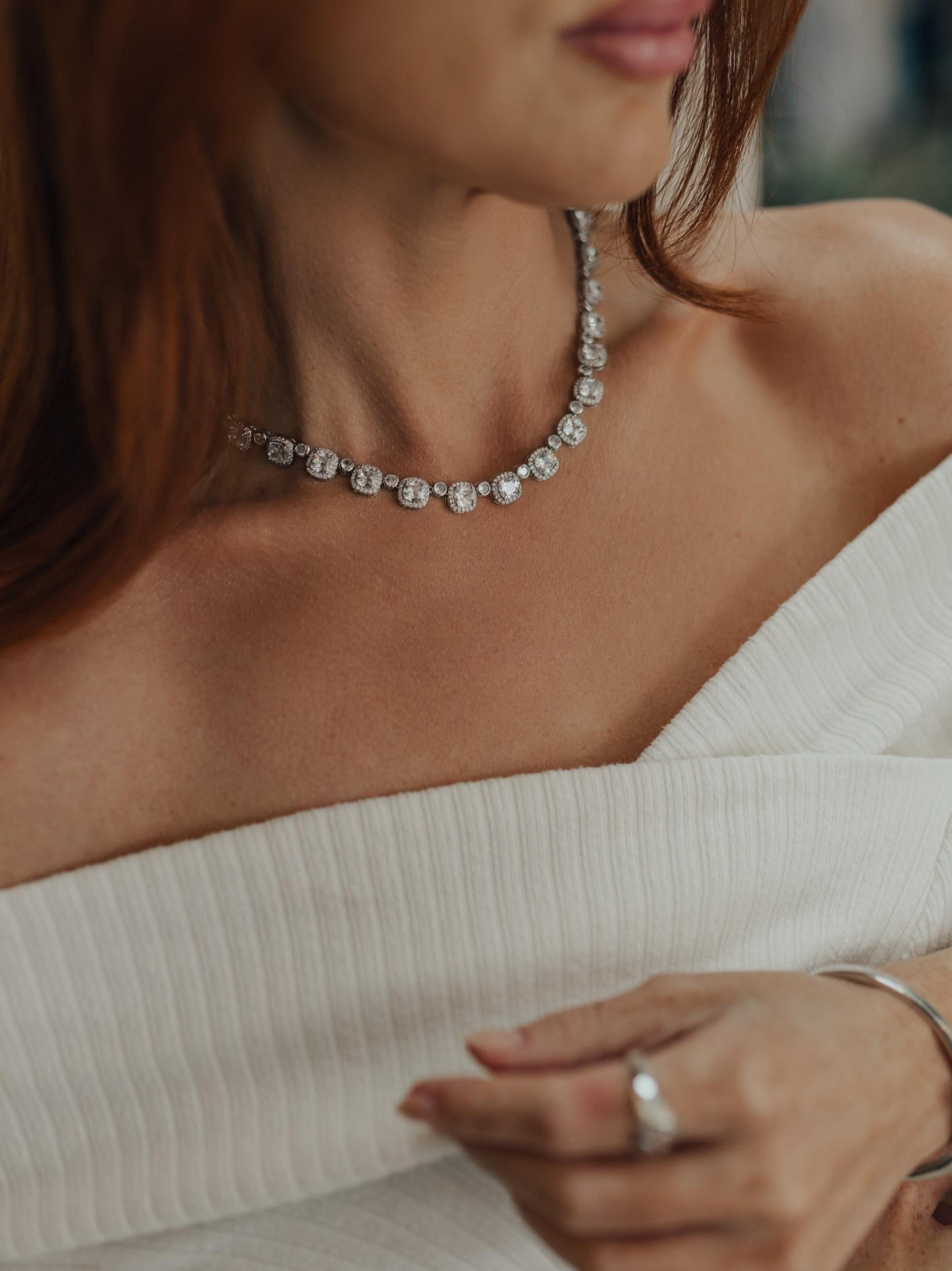 Colar Riviera Princesa Ródio Branco