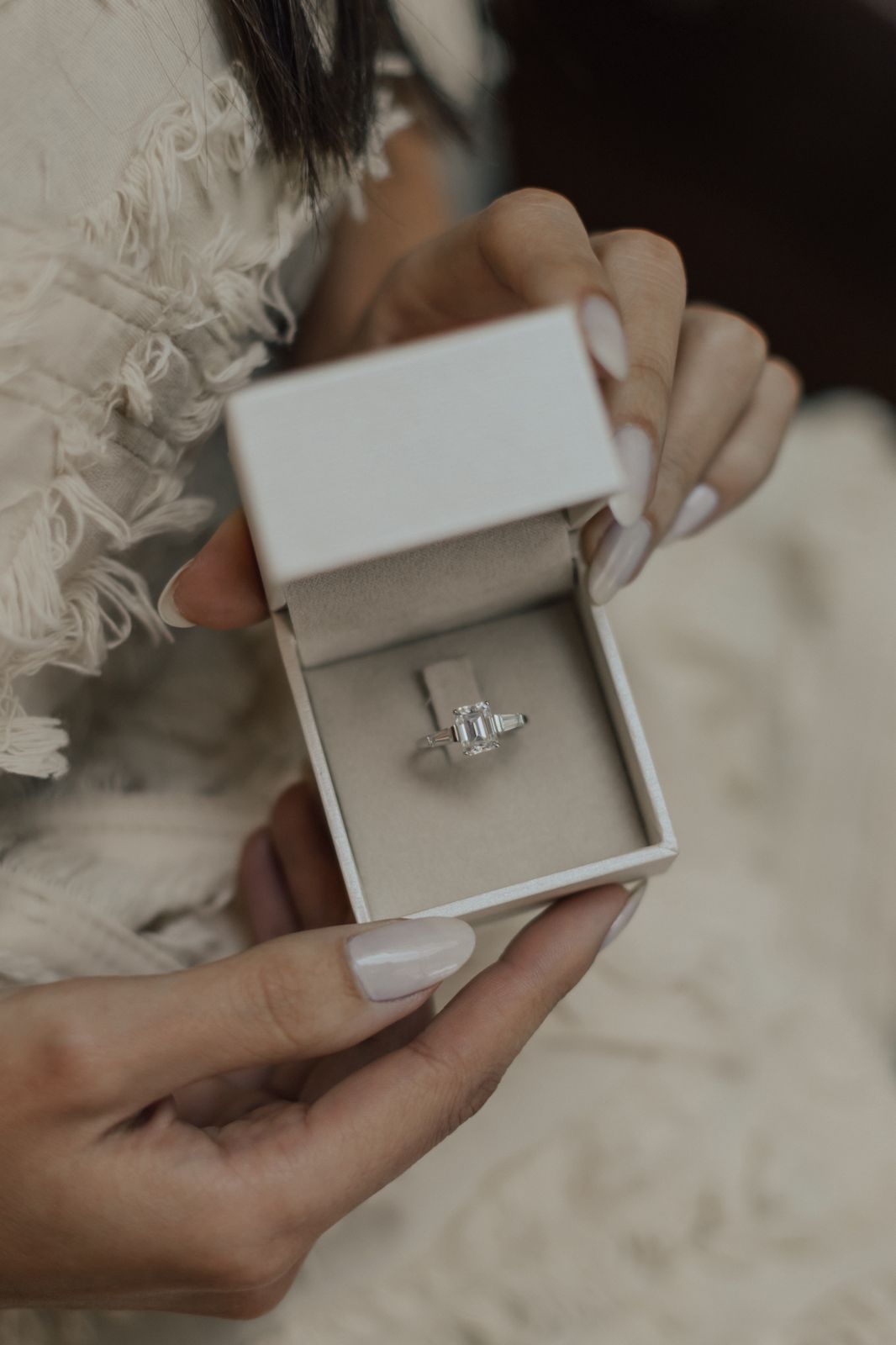 Anel Solitário Retangular 6mm Baguete Moissanite Prata 925