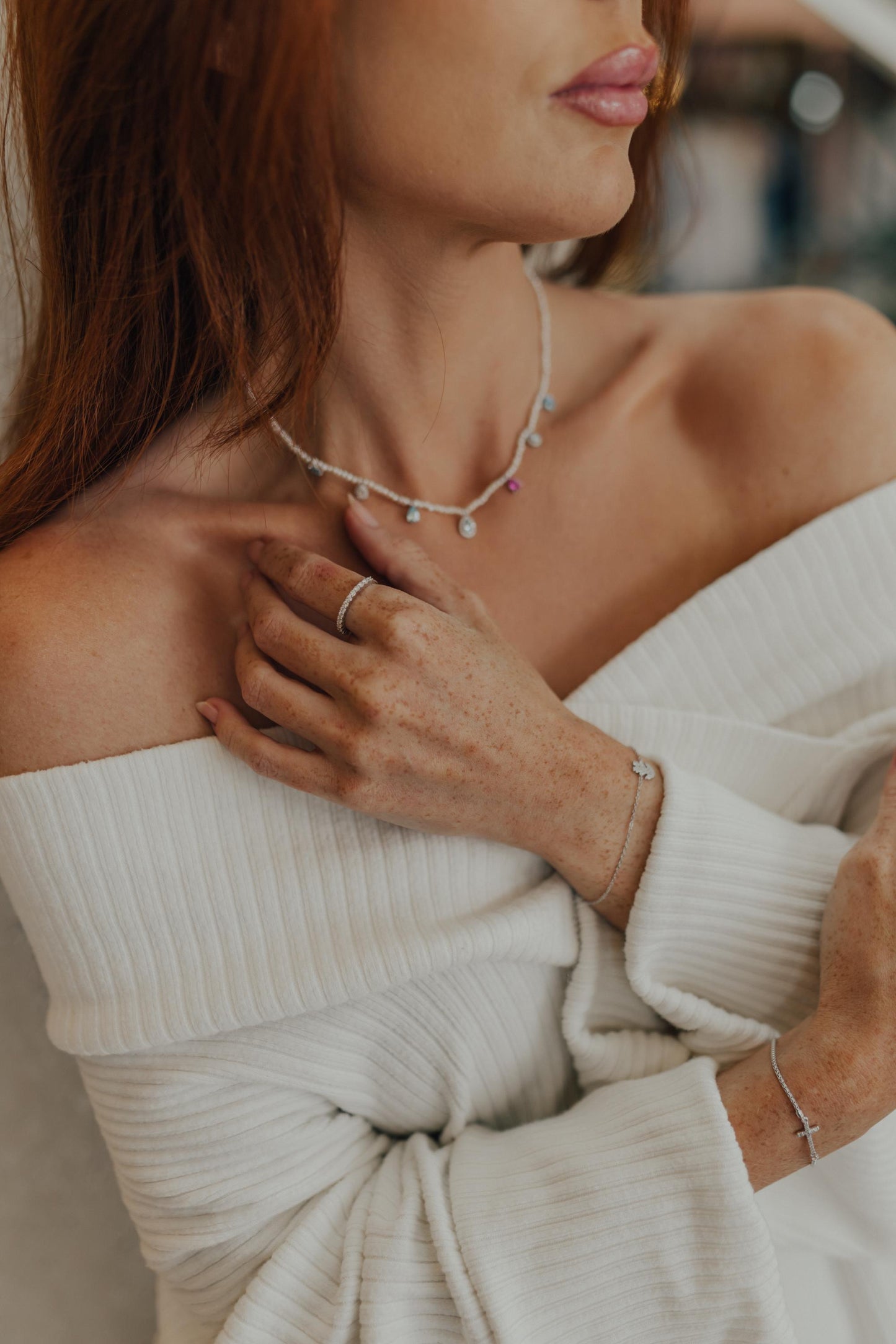 Pulseira Filhos Cravejado Prata 925 Ródio Branco