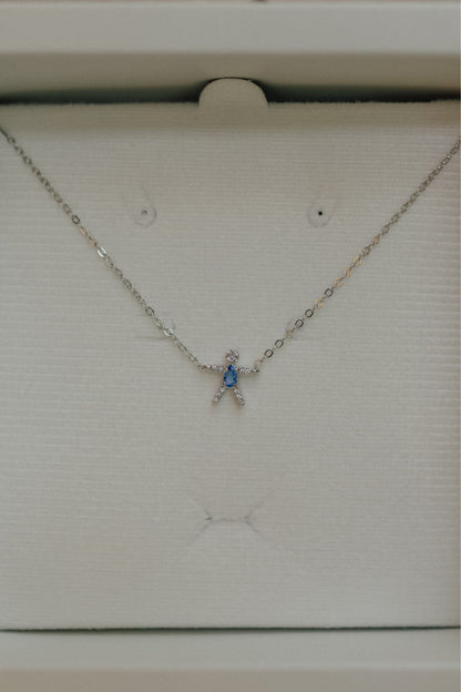 Colar Filho Cravejado com Ponto de Luz Ródio Branco