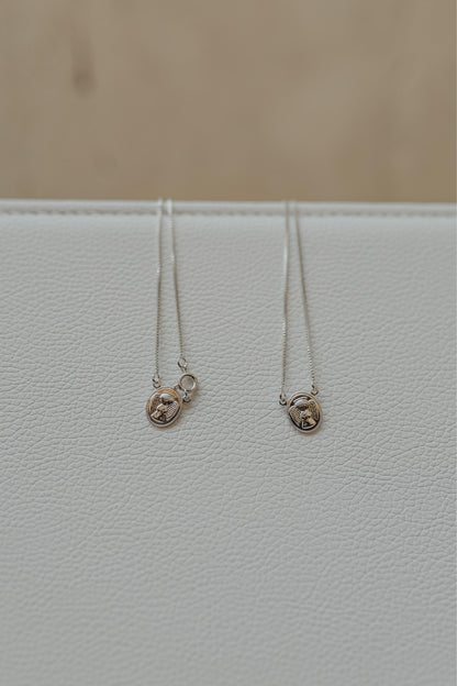 Colar Escapulário Infantil Anjo da Guarda Ródio Branco