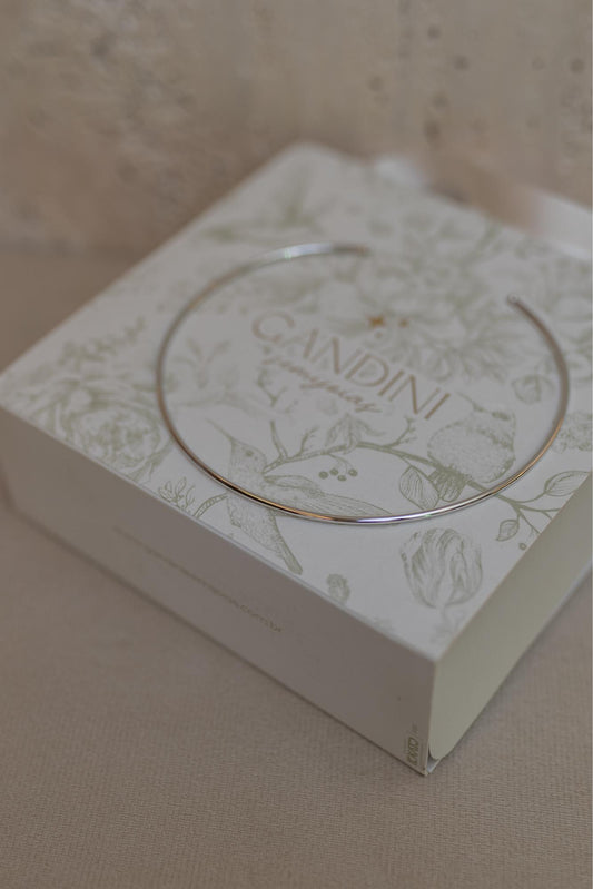 Choker Aro Tubo Slim Ródio Branco