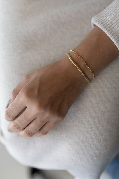 Pulseira Minimalista De Bolinhas Dourado