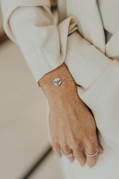 Pulseira Espírito Santo Vazado Prata 925 Ródio Branco