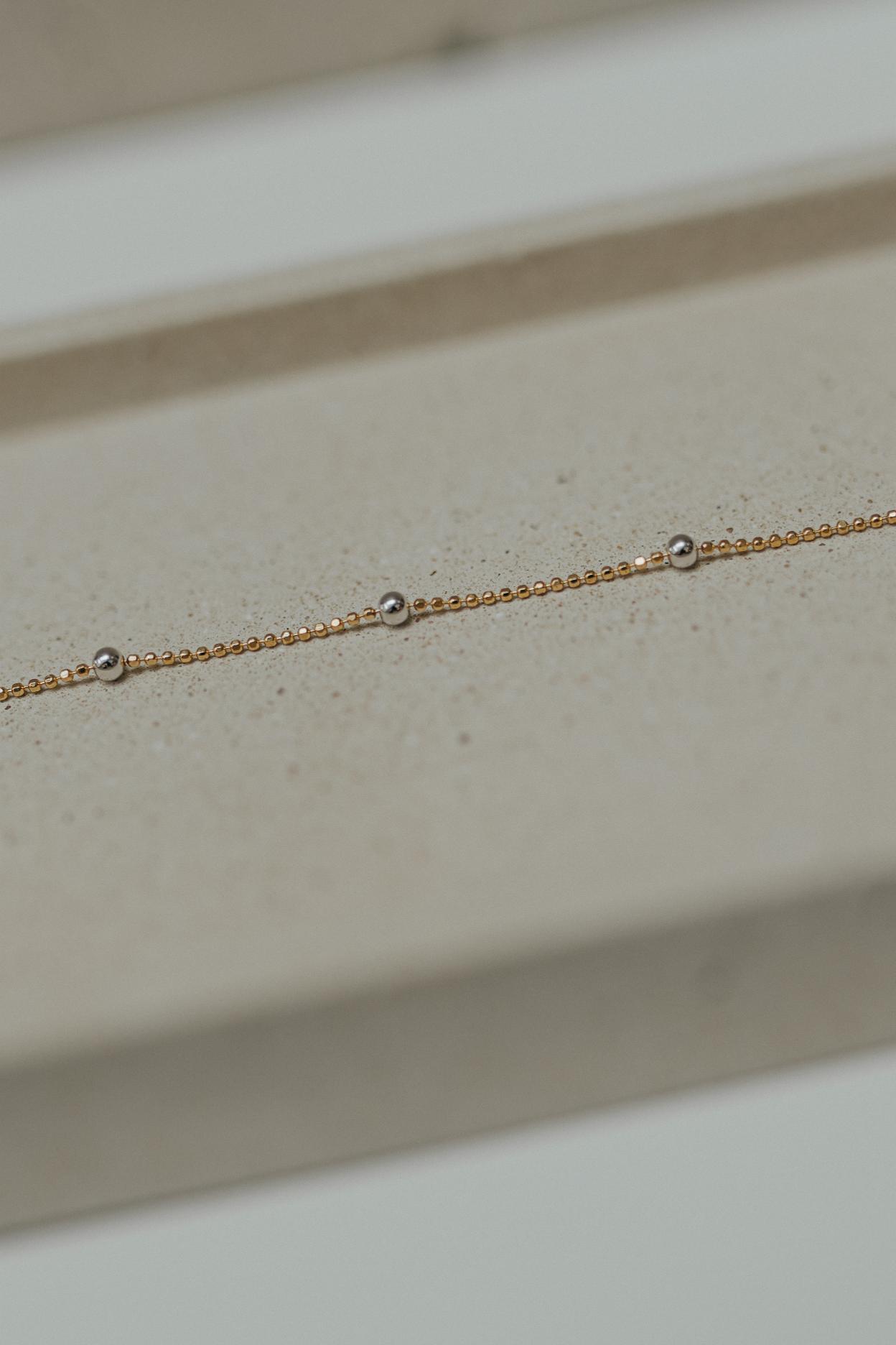 Pulseira 5 Bolinhas Prata 925 Mix de Banhos