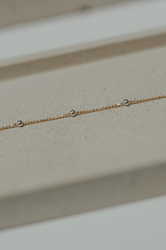 Pulseira 5 Bolinhas Prata 925 Mix de Banhos