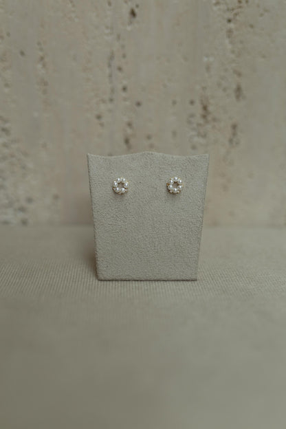 Brinco Redondo de Pérola Dourado